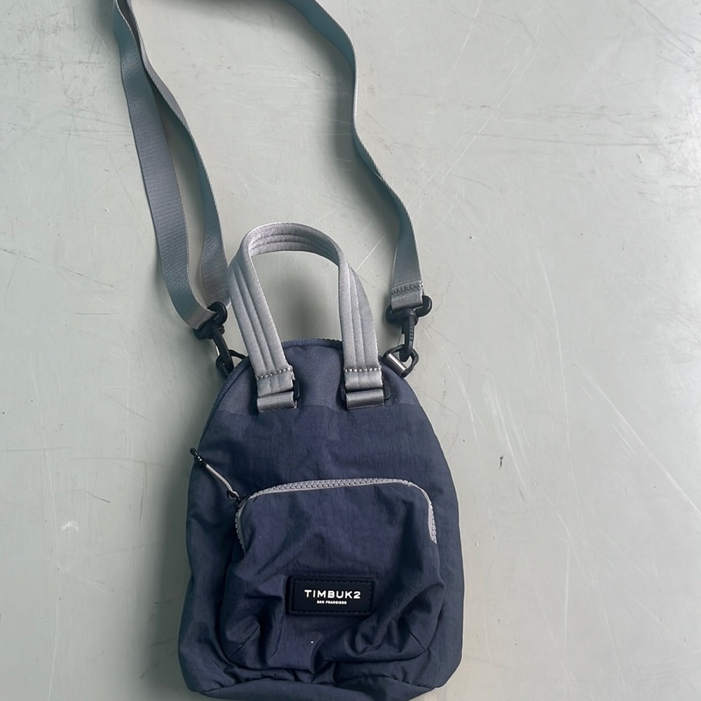 Timbuk2 Navy and Light Gray Crossbody Mini Bag
